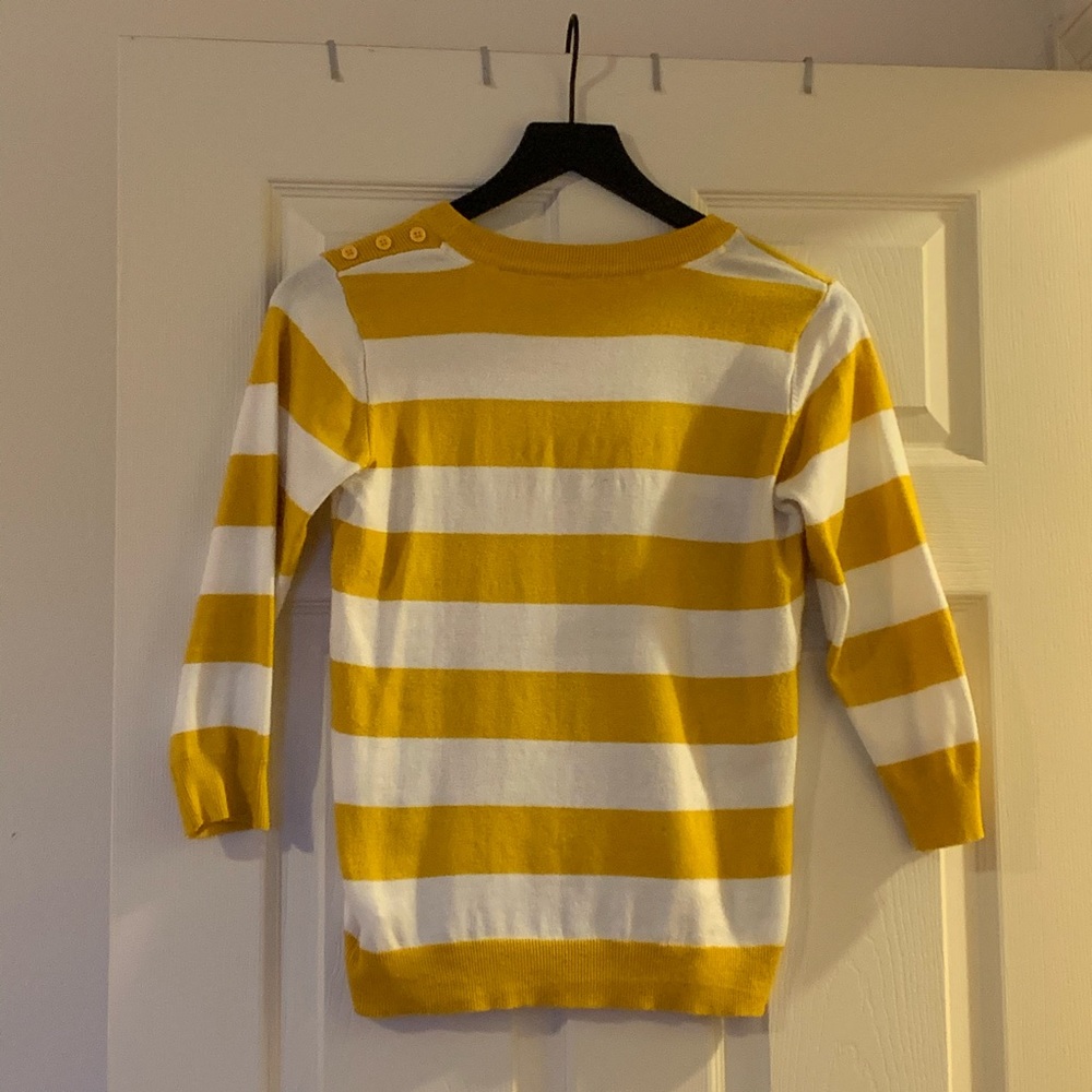 ModCloth Charter School Sweater in Yellow Stripe